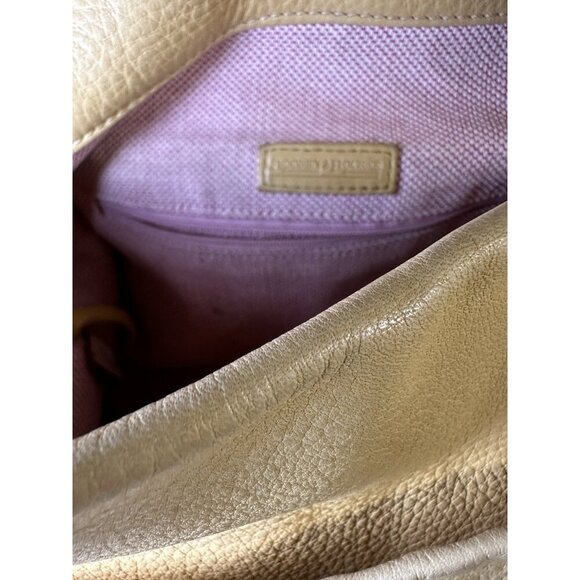 DOONEY & BOURKE Belvedere Logo Duck Lock Clip Hobo Shoulder Bag Yellow Leather - Picture 10 of 10